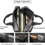 Augus Leather Laptop Briefcase for Men,Waterproof Travel Messenger Duffle Bags 15.6 Inch Laptop Bag - Image 3